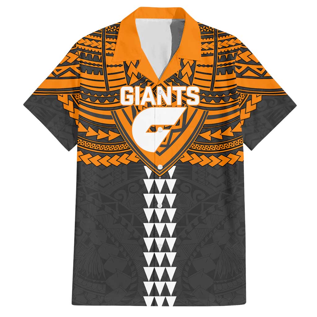 Personalized GWS Giants Hawaiian Shirt Polynesian Tribal Pattern Heritage Football
