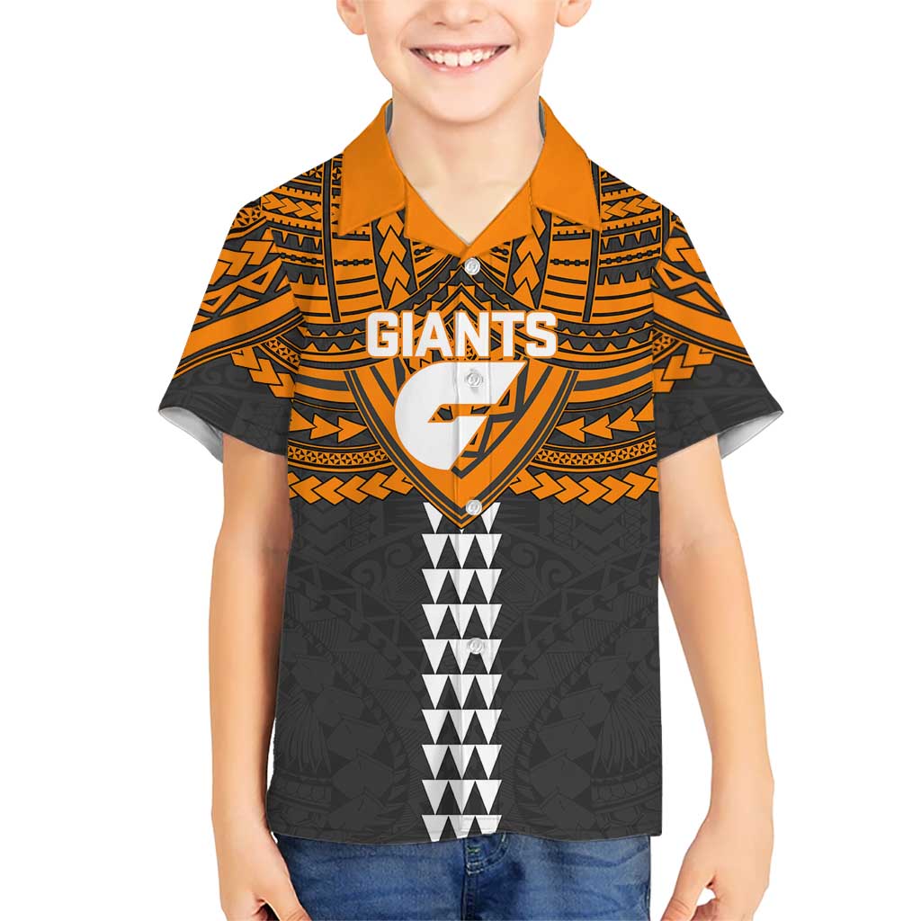 Personalized GWS Giants Hawaiian Shirt Polynesian Tribal Pattern Heritage Football