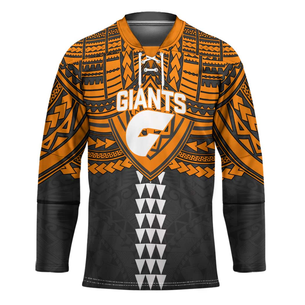 Personalized GWS Giants Hockey Jersey Polynesian Tribal Pattern Heritage Football