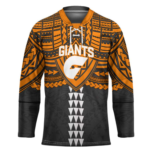 Personalized GWS Giants Hockey Jersey Polynesian Tribal Pattern Heritage Football