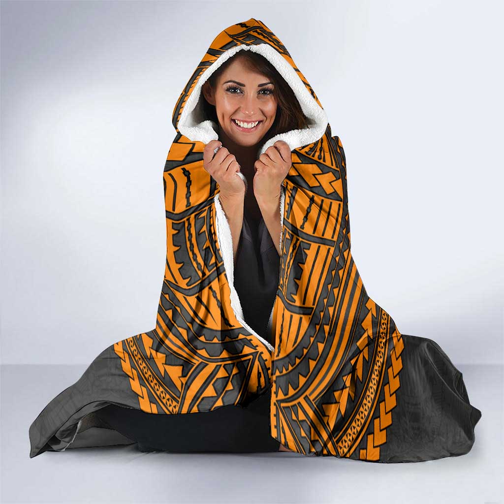 Personalized GWS Giants Hooded Blanket Polynesian Tribal Pattern Heritage Football