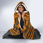 Personalized GWS Giants Hooded Blanket Polynesian Tribal Pattern Heritage Football