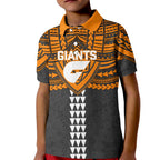 Personalized GWS Giants Kid Polo Shirt Polynesian Tribal Pattern Heritage Football