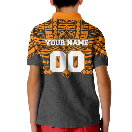 Personalized GWS Giants Kid Polo Shirt Polynesian Tribal Pattern Heritage Football