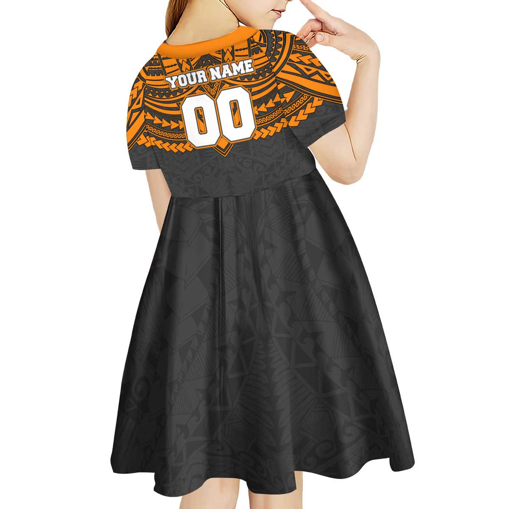 Personalized GWS Giants Kid Short Sleeve Dress Polynesian Tribal Pattern Heritage Football