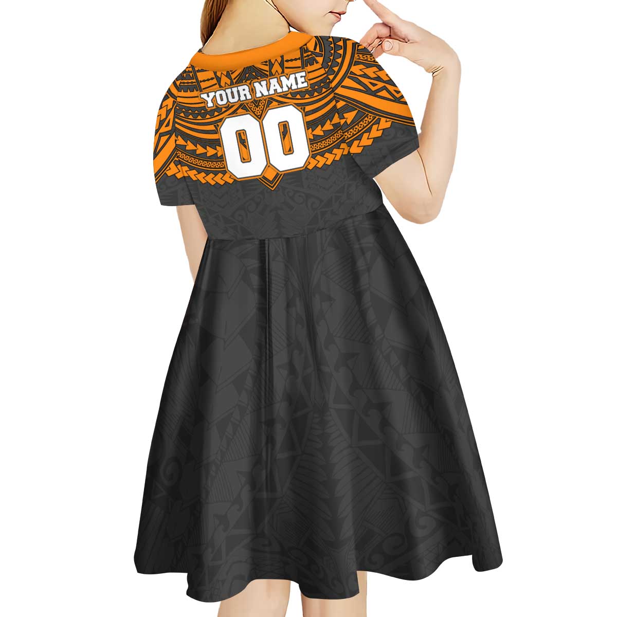 Personalized GWS Giants Kid Short Sleeve Dress Polynesian Tribal Pattern Heritage Football