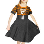 Personalized GWS Giants Kid Short Sleeve Dress Polynesian Tribal Pattern Heritage Football