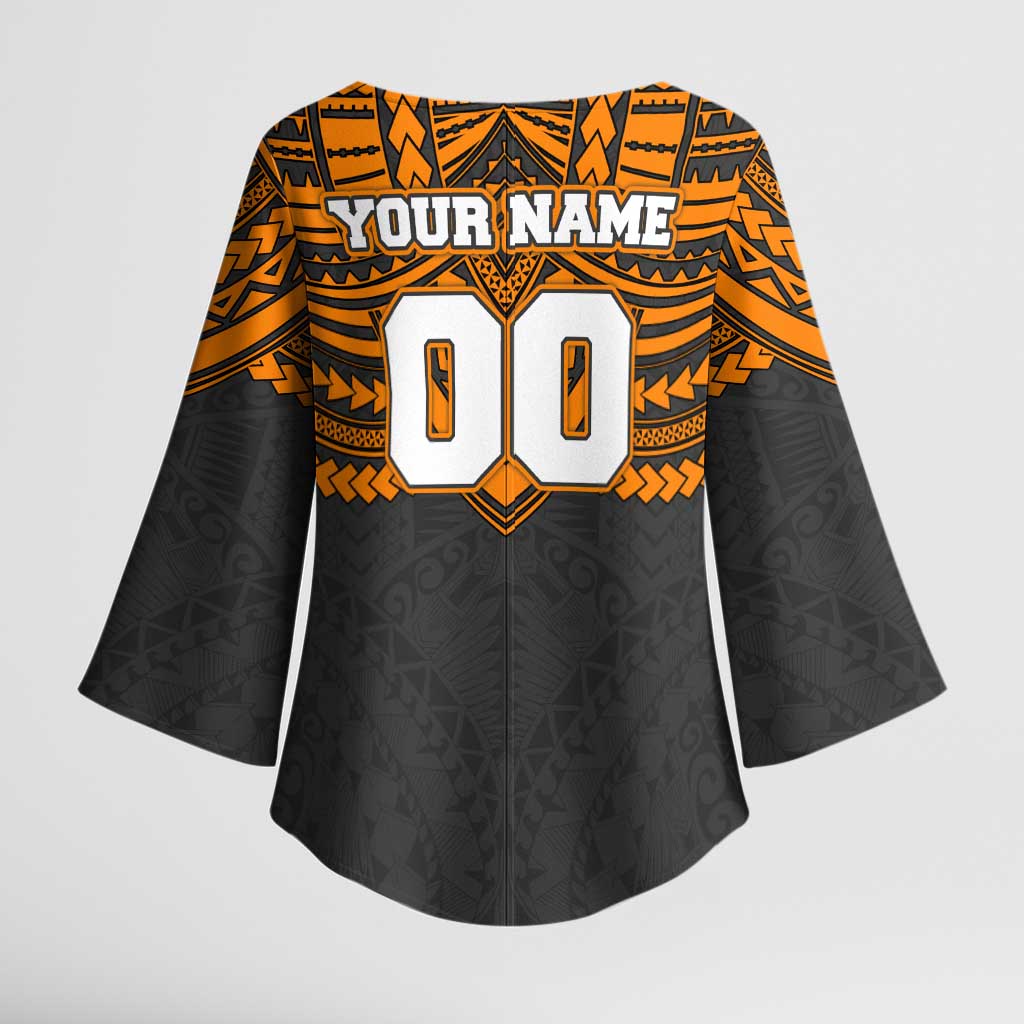 Personalized GWS Giants Kimono Sleeve Blouse Polynesian Tribal Pattern Heritage Football