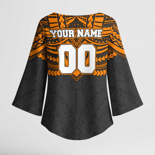 Personalized GWS Giants Kimono Sleeve Blouse Polynesian Tribal Pattern Heritage Football