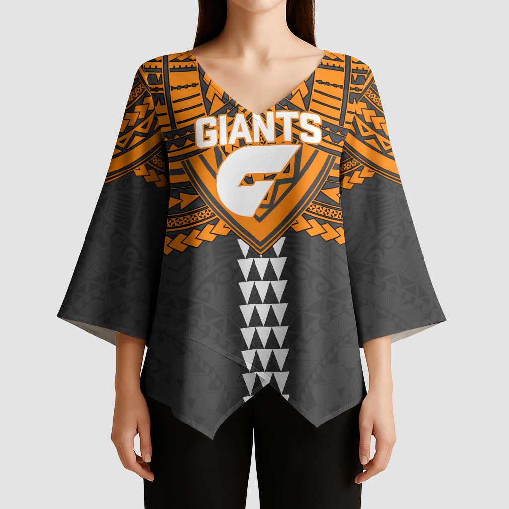 Personalized GWS Giants Kimono Sleeve Blouse Polynesian Tribal Pattern Heritage Football