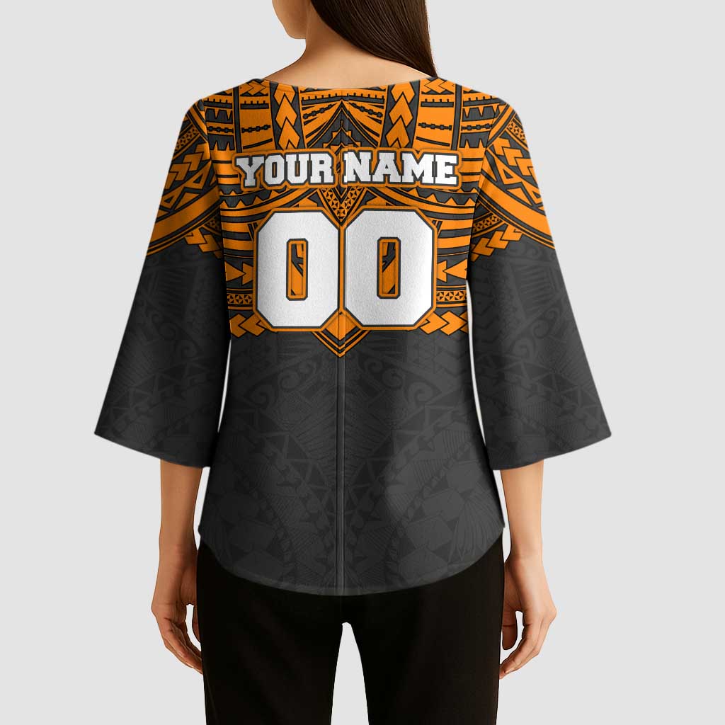 Personalized GWS Giants Kimono Sleeve Blouse Polynesian Tribal Pattern Heritage Football