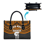 Personalized GWS Giants Leather Bag Polynesian Tribal Pattern Heritage Football