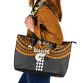 Personalized GWS Giants Leather Tote Bag Polynesian Tribal Pattern Heritage Football