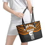 Personalized GWS Giants Leather Tote Bag Polynesian Tribal Pattern Heritage Football