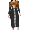 Personalized GWS Giants Long Sleeve Bodycon Dress Polynesian Tribal Pattern Heritage Football