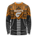 Personalized GWS Giants Long Sleeve Shirt Polynesian Tribal Pattern Heritage Football