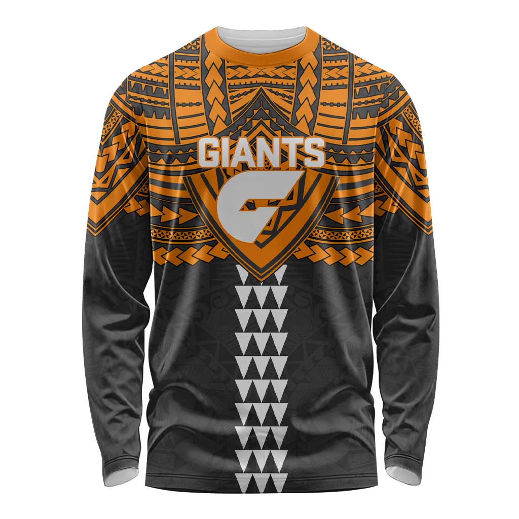 Personalized GWS Giants Long Sleeve Shirt Polynesian Tribal Pattern Heritage Football