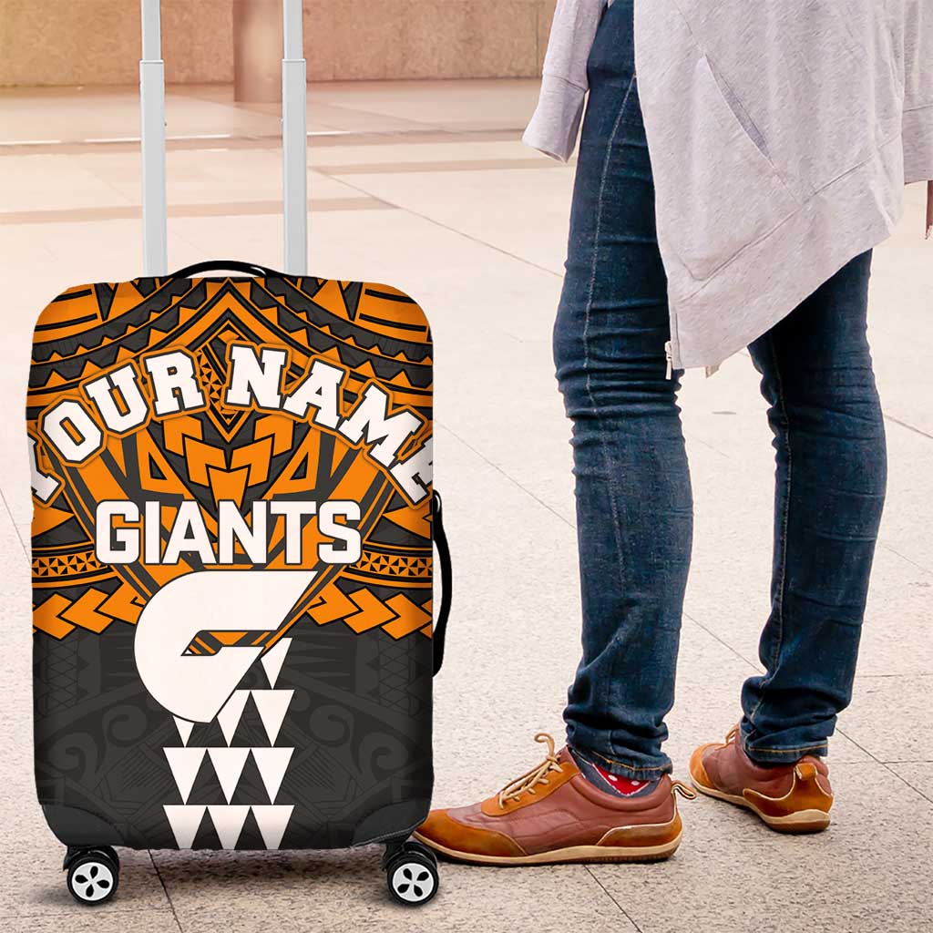 Personalized GWS Giants Luggage Cover Polynesian Tribal Pattern Heritage Football