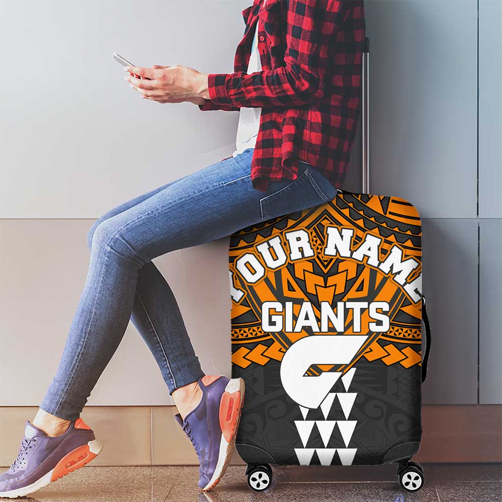 Personalized GWS Giants Luggage Cover Polynesian Tribal Pattern Heritage Football