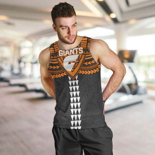 Personalized GWS Giants Men Tank Top Polynesian Tribal Pattern Heritage Football