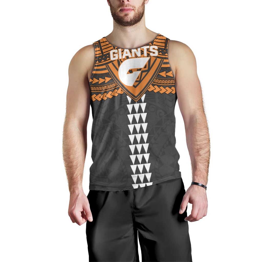 Personalized GWS Giants Men Tank Top Polynesian Tribal Pattern Heritage Football