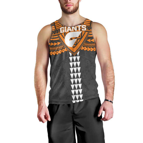 Personalized GWS Giants Men Tank Top Polynesian Tribal Pattern Heritage Football