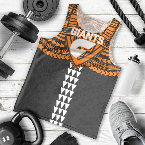 Personalized GWS Giants Men Tank Top Polynesian Tribal Pattern Heritage Football