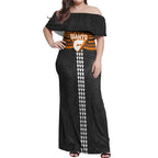 Personalized GWS Giants Off Shoulder Maxi Dress Polynesian Tribal Pattern Heritage Football