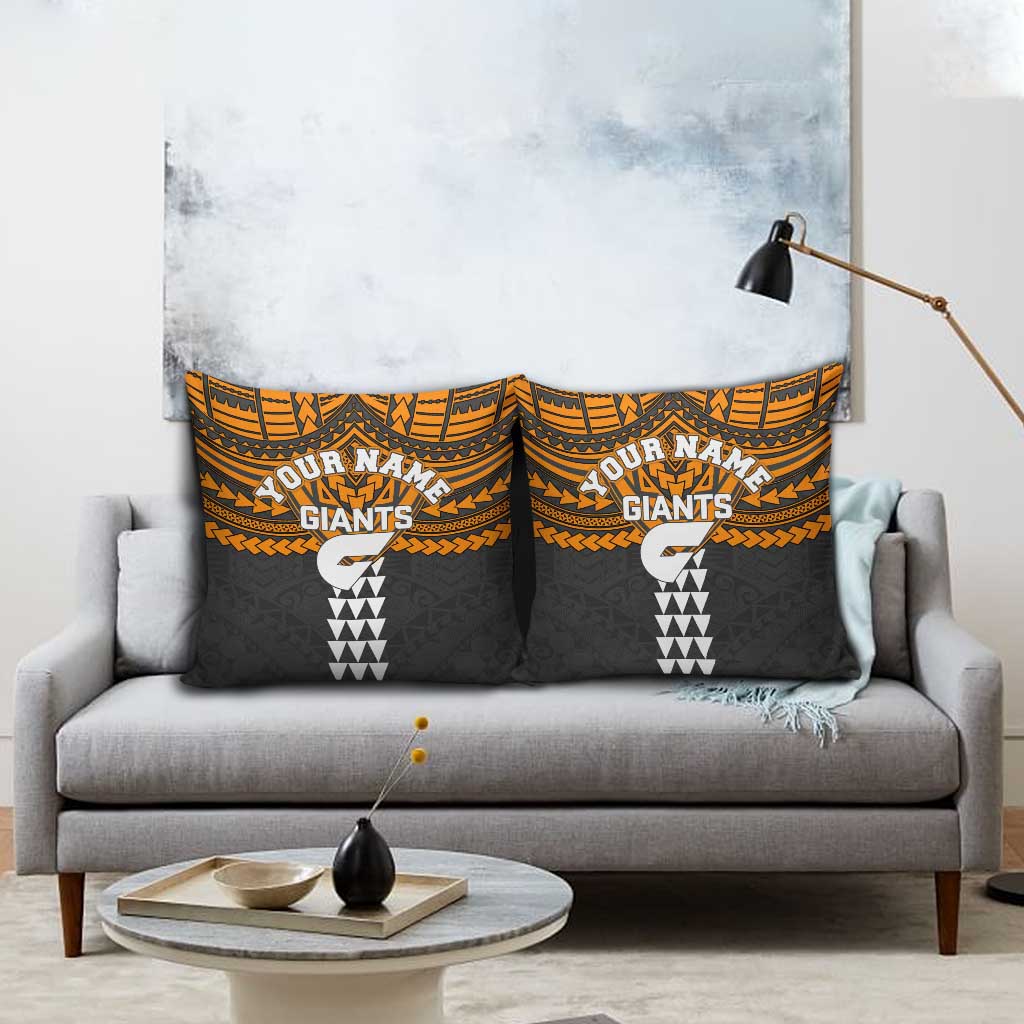 Personalized GWS Giants Pillow Cover Polynesian Tribal Pattern Heritage Football