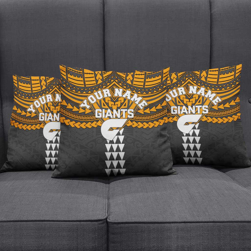 Personalized GWS Giants Pillow Cover Polynesian Tribal Pattern Heritage Football