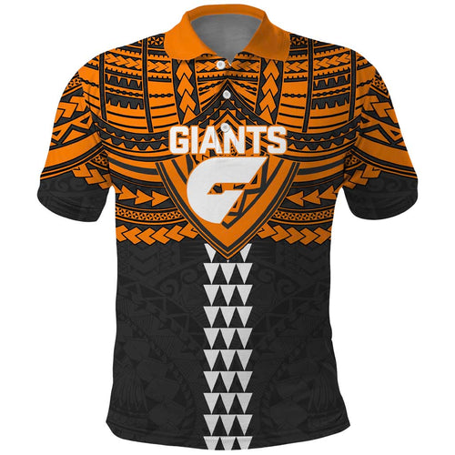 Personalized GWS Giants Polo Shirt Polynesian Tribal Pattern Heritage Football