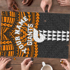 Personalized GWS Giants Puzzle Polynesian Tribal Pattern Heritage Football