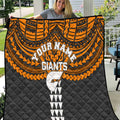 Personalized GWS Giants Quilt Polynesian Tribal Pattern Heritage Football