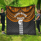 Personalized GWS Giants Quilt Polynesian Tribal Pattern Heritage Football