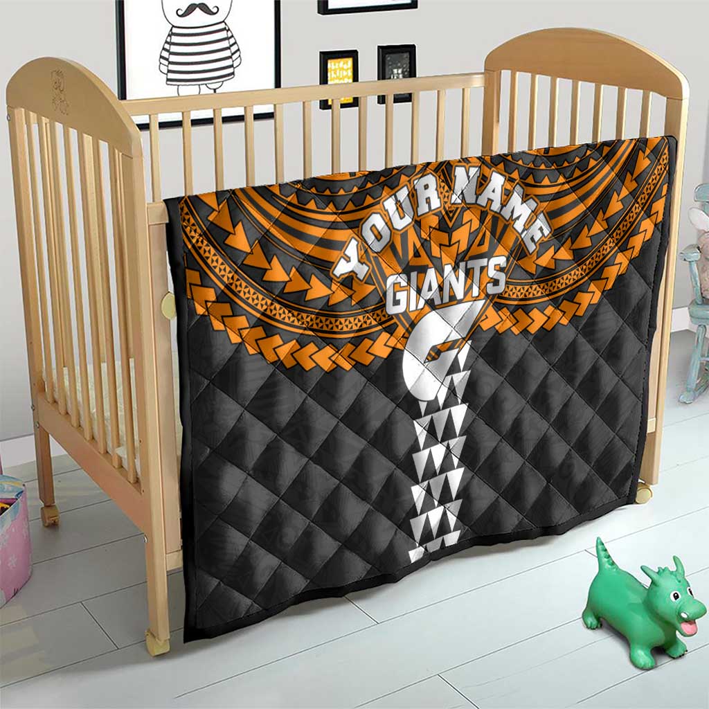 Personalized GWS Giants Quilt Polynesian Tribal Pattern Heritage Football