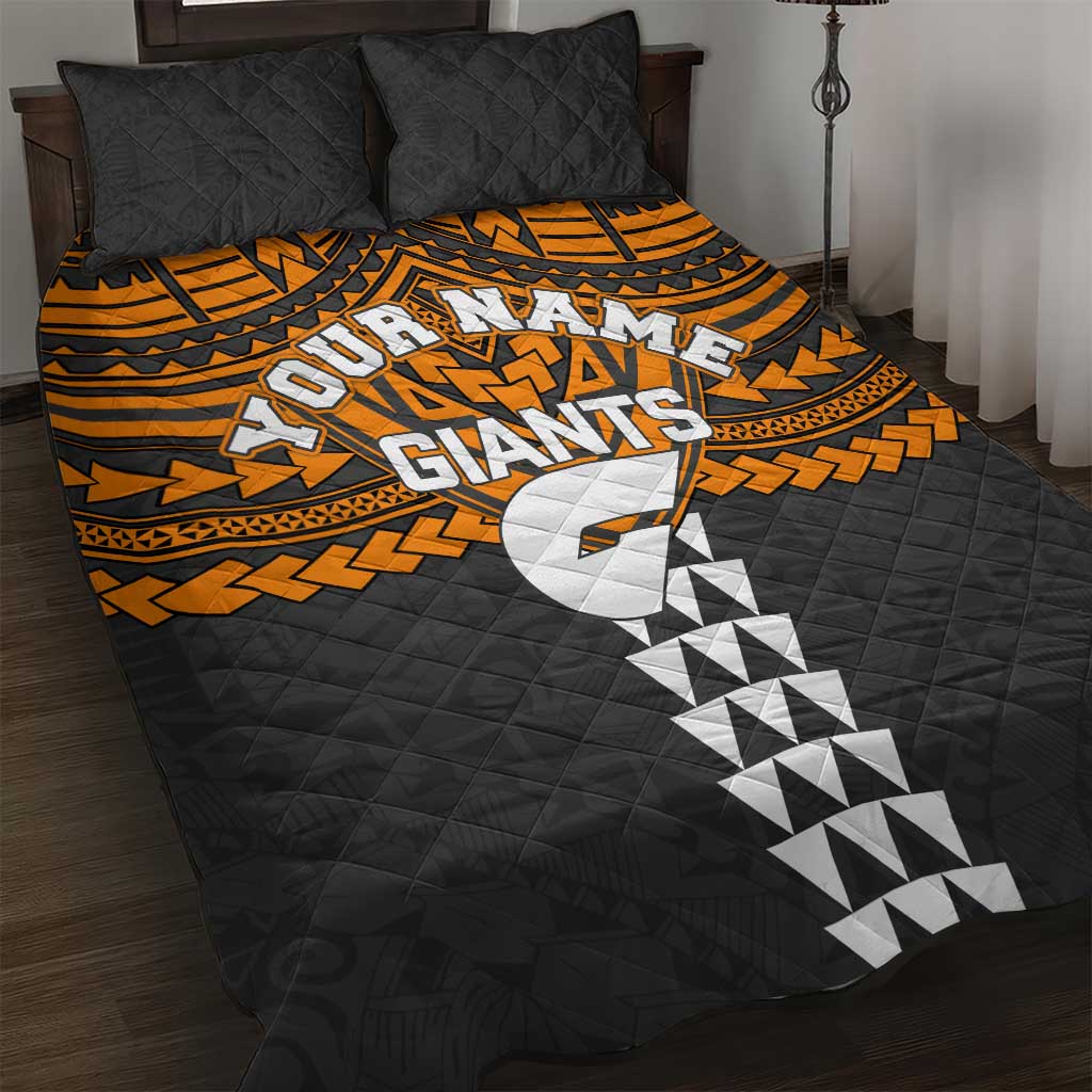 Personalized GWS Giants Quilt Bed Set Polynesian Tribal Pattern Heritage Football
