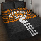 Personalized GWS Giants Quilt Bed Set Polynesian Tribal Pattern Heritage Football