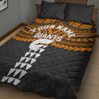 Personalized GWS Giants Quilt Bed Set Polynesian Tribal Pattern Heritage Football