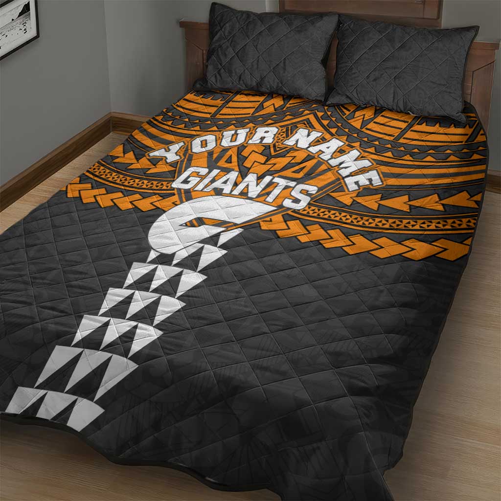 Personalized GWS Giants Quilt Bed Set Polynesian Tribal Pattern Heritage Football