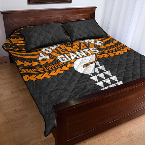Personalized GWS Giants Quilt Bed Set Polynesian Tribal Pattern Heritage Football