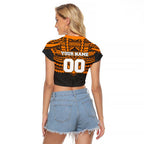 Personalized GWS Giants Raglan Cropped T Shirt Polynesian Tribal Pattern Heritage Football