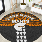 Personalized GWS Giants Round Carpet Polynesian Tribal Pattern Heritage Football