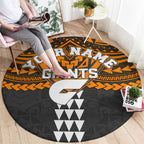 Personalized GWS Giants Round Carpet Polynesian Tribal Pattern Heritage Football