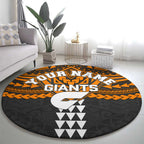 Personalized GWS Giants Round Carpet Polynesian Tribal Pattern Heritage Football