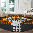 Personalized GWS Giants Round Carpet Polynesian Tribal Pattern Heritage Football