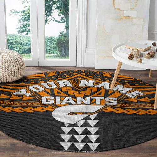 Personalized GWS Giants Round Carpet Polynesian Tribal Pattern Heritage Football
