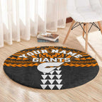Personalized GWS Giants Round Carpet Polynesian Tribal Pattern Heritage Football