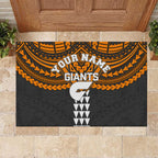 Personalized GWS Giants Rubber Doormat Polynesian Tribal Pattern Heritage Football