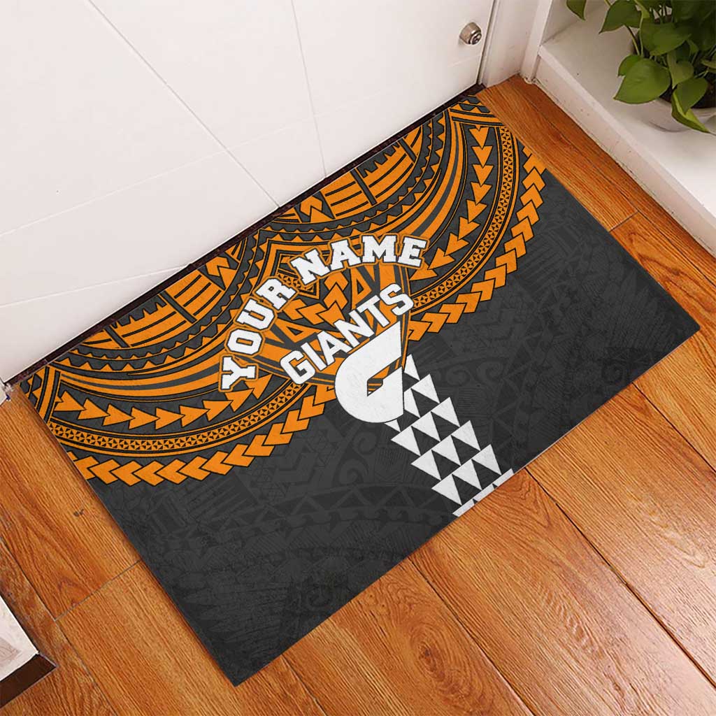 Personalized GWS Giants Rubber Doormat Polynesian Tribal Pattern Heritage Football