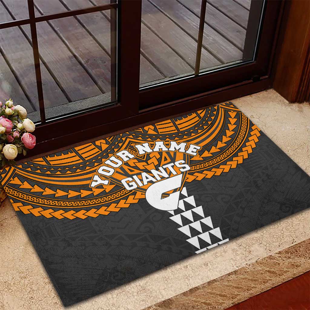 Personalized GWS Giants Rubber Doormat Polynesian Tribal Pattern Heritage Football